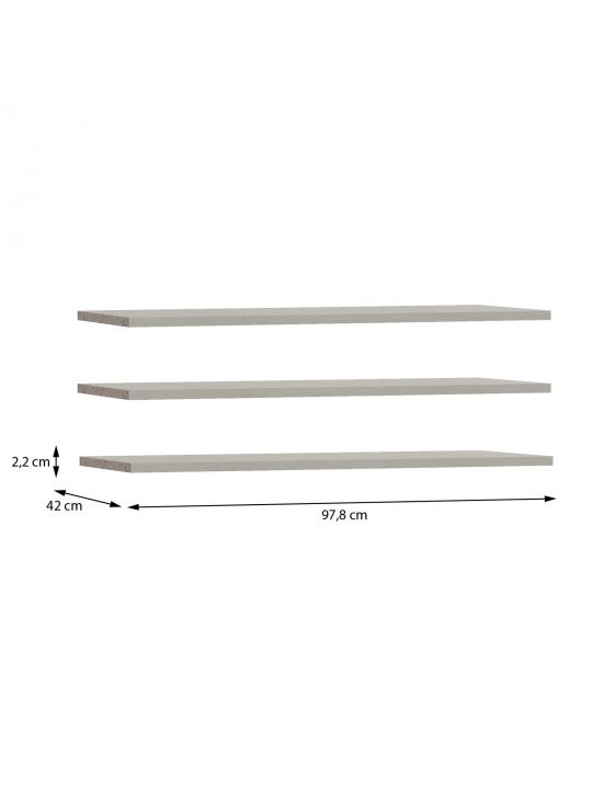 Set 3 dodatnih polic FITTIO 200 cm
