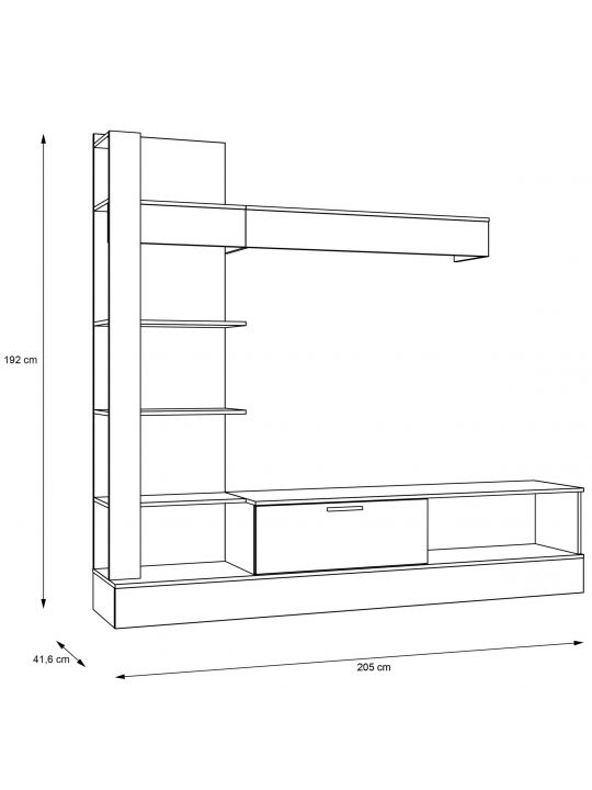 Wall unit GELUZA oak+black GLZM02L-M818 Wall unit GELUZA oak+black GLZM02L-M818