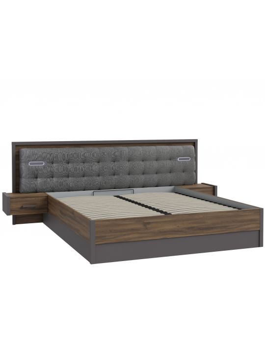 Bed PEMBURY 180x200 dark oak+grey DLCL5182B-M778
