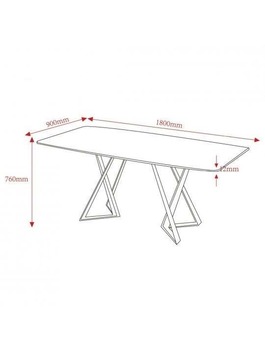 Miza ESPINO 180x90cm siva