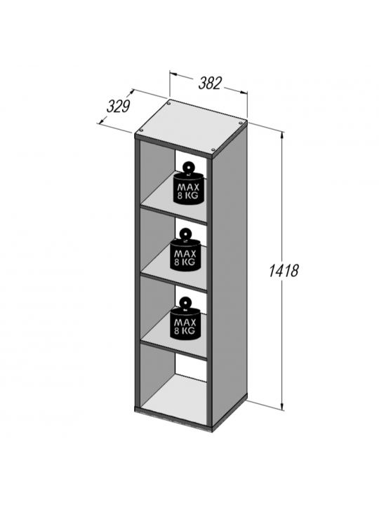 Cube cabinet MAURO oak MXXR411-D78 Cube cabinet MAURO oak MXXR411-D78