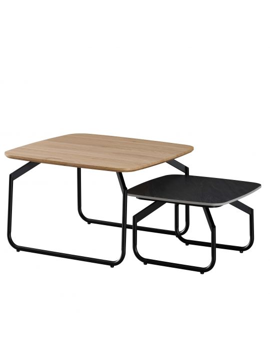 Coffee table LOVASEN 2-set brown + black