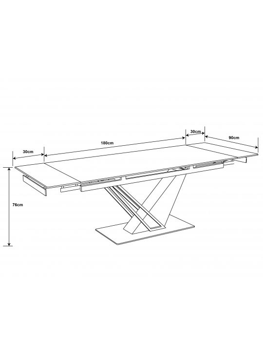 Extension table MARIN (180+30+30)x90x76 cm oak Extension table MARIN (180+30+30)x90x76 cm oak