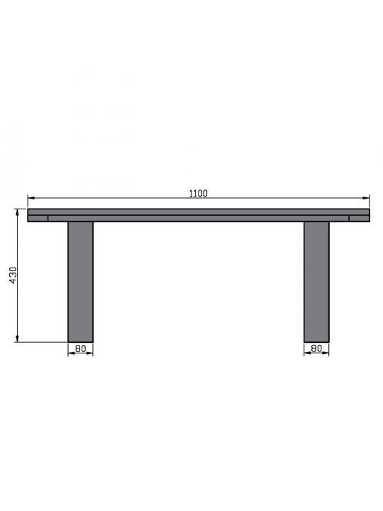 Coffee table CONNECT - leg U 80x20