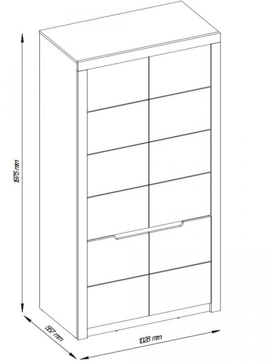 Wardrobe MAREDA 2 oak (Toronto F, color oak wotan)