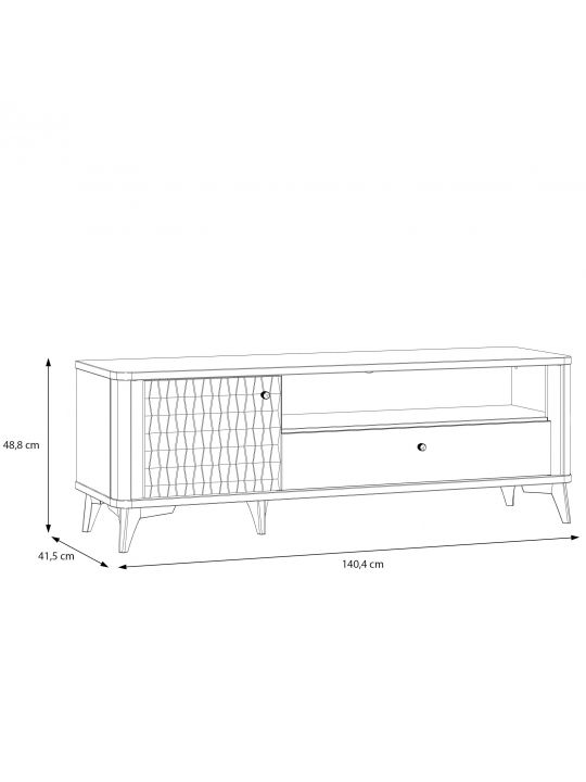 TV Chest FORREST HILLS white+gold FTHT121LB-M841