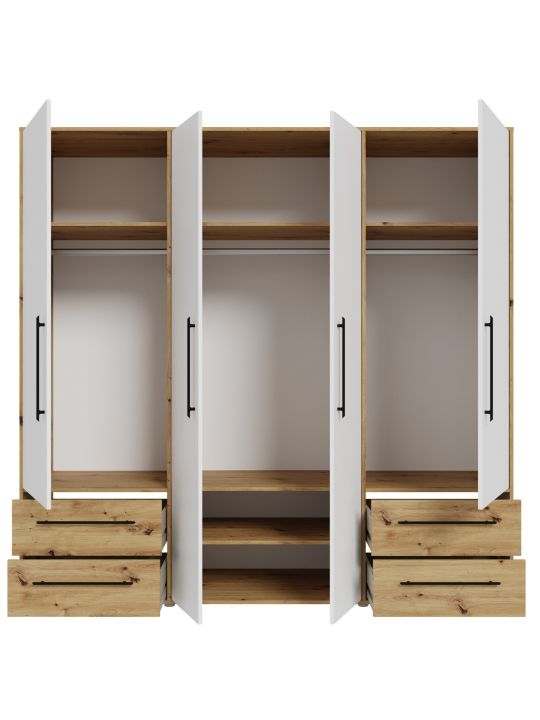 Wardrobe MOKKARIS oak+white MKSS846-C830