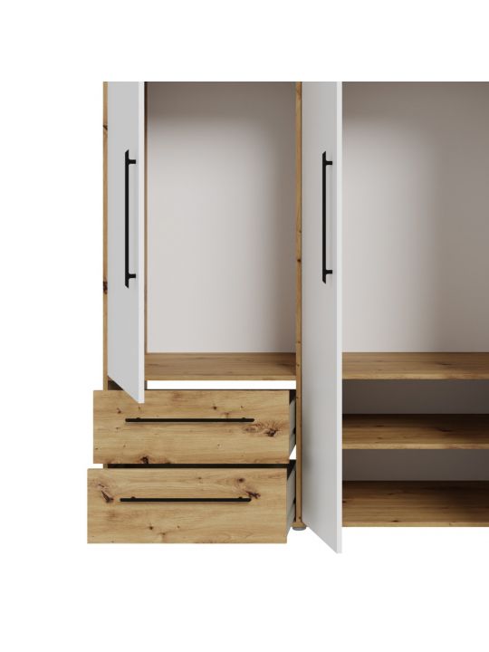 Wardrobe MOKKARIS oak+white MKSS846-C830