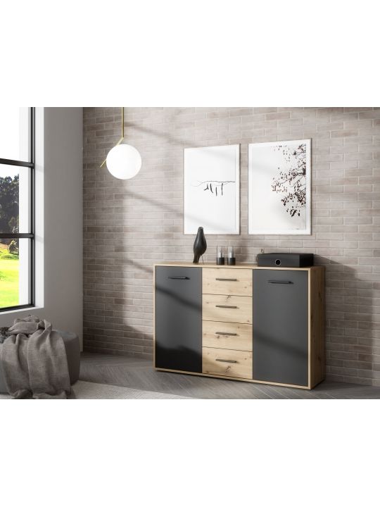 Komoda ANTUZA NTU231-M712 hrast + siva Komoda ANTUZA NTU231-M712 hrast + siva