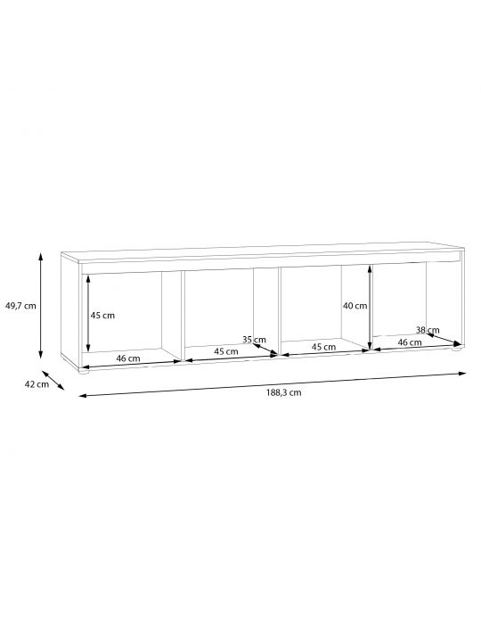 TV komoda SKELPE SXPT142-M961 bela + hrast