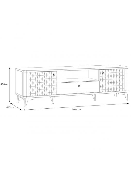 TV Chest FORREST HILLS white+gold FTHT131B-M841