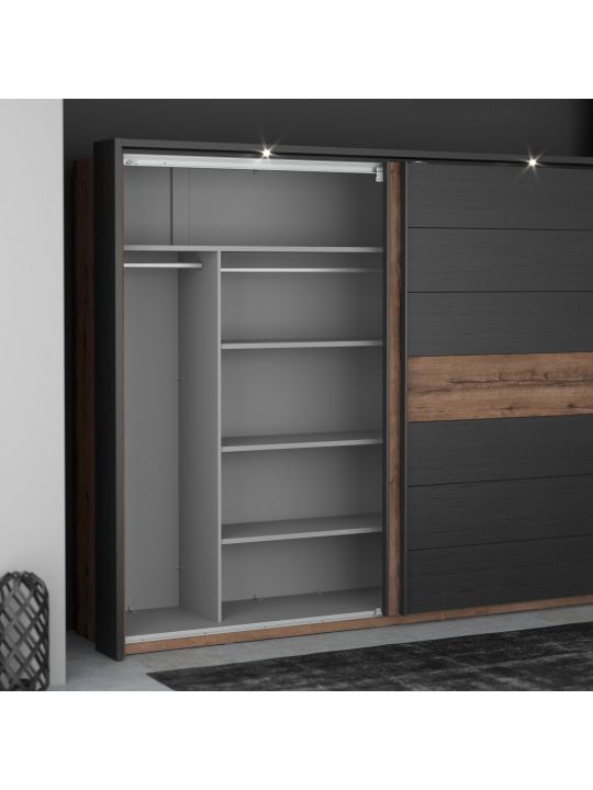 Wardrobe KASURA oak+grey KSRS12411-M815