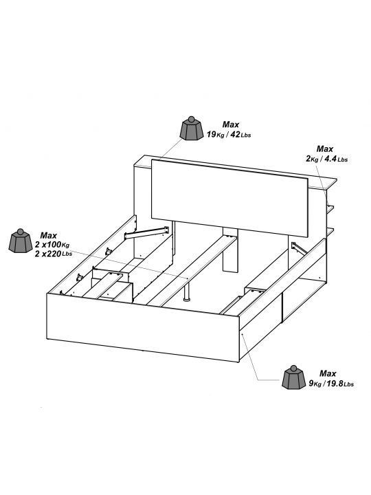 Bed LIFE 385318 180x200 white