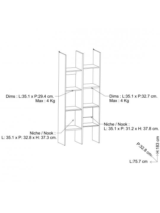 Cube cabinet ACCESS 347765 white + brown (347765) Cube cabinet ACCESS 347765 white + brown (347765)