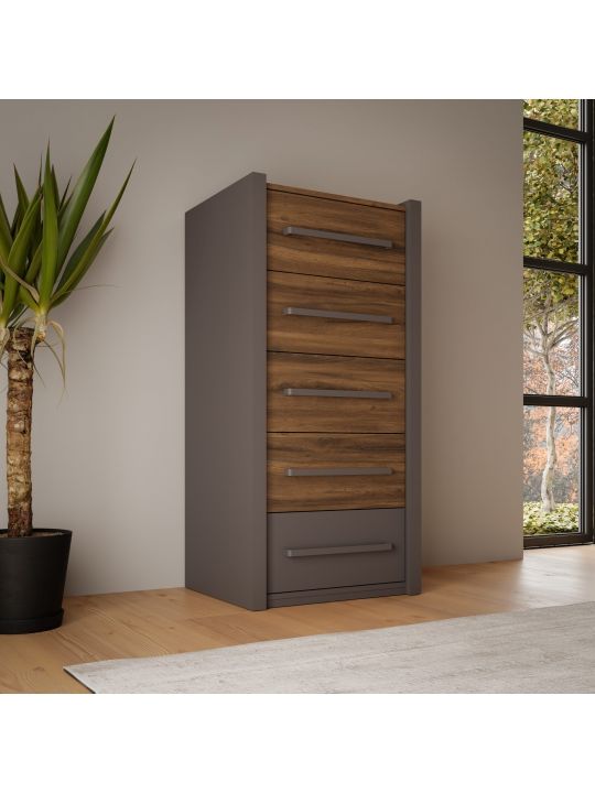 Chest PEMBURY dark oak+grey DLCK217-M777