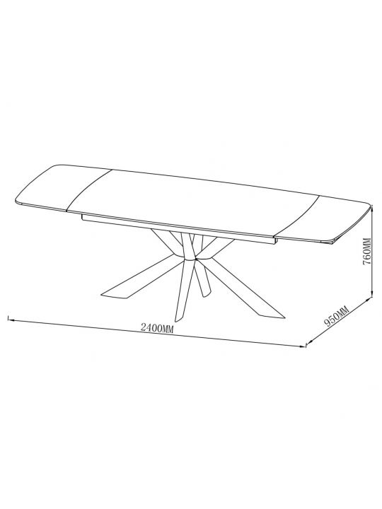 Raztegljiva miza OBAN 160-240x90x76cm bela Raztegljiva miza OBAN 160-240x90x76cm bela