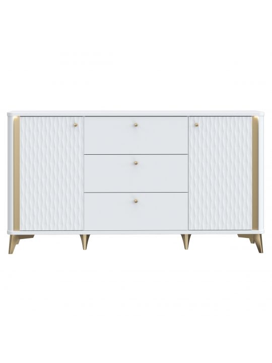 Chest FORREST HILLS white+gold FTHK232B-M841