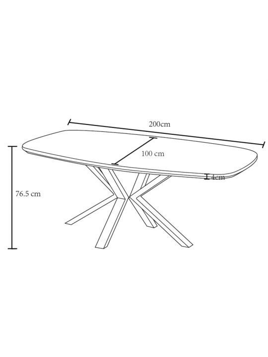Table LOMUS 200x100x76 cm MDF