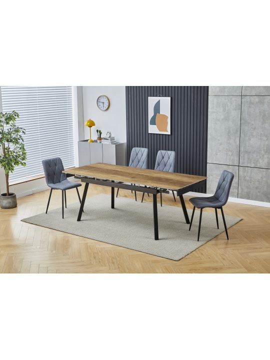Extendable table CUPRA (150+30+30)x90x76 cm natur (JOHN 120+30+30x85 - Ceramic, OAK-A wood colour)