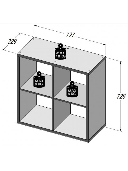 Cube cabinet MAURO oak MXXR221-D78 Cube cabinet MAURO oak MXXR221-D78