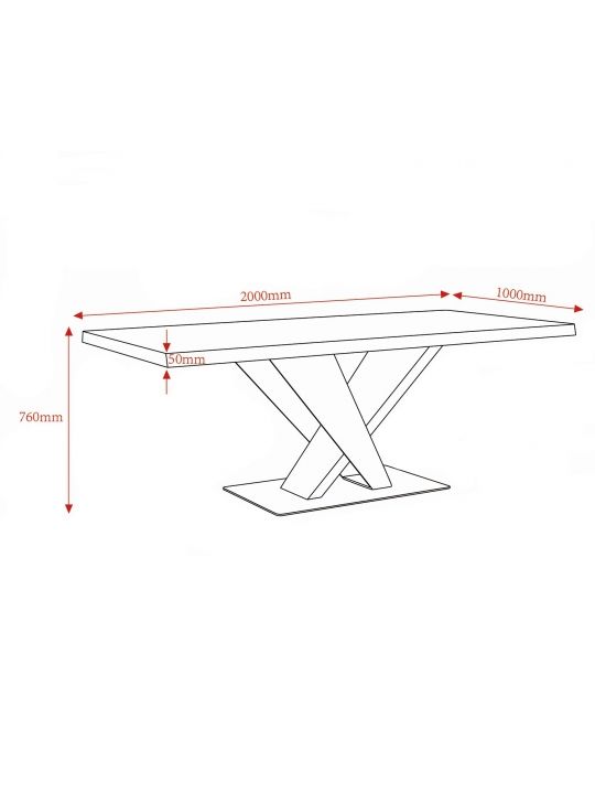 Miza TARVO 200x100x76 rjava