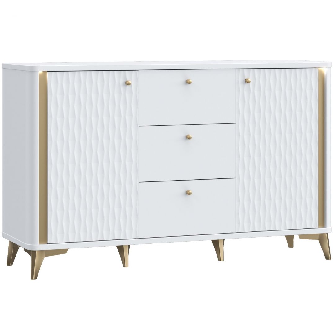 Chest FORREST HILLS white+gold FTHK231B-M841