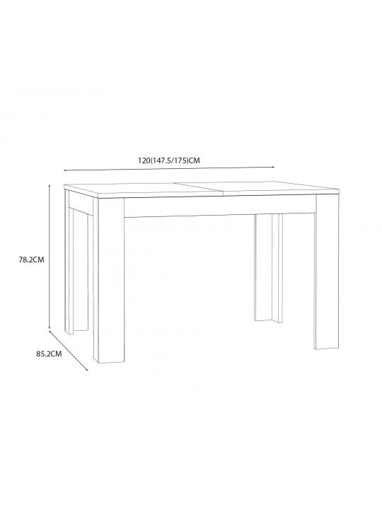Raztegljiva miza TEMZA 120-175x85x78 cm hrast