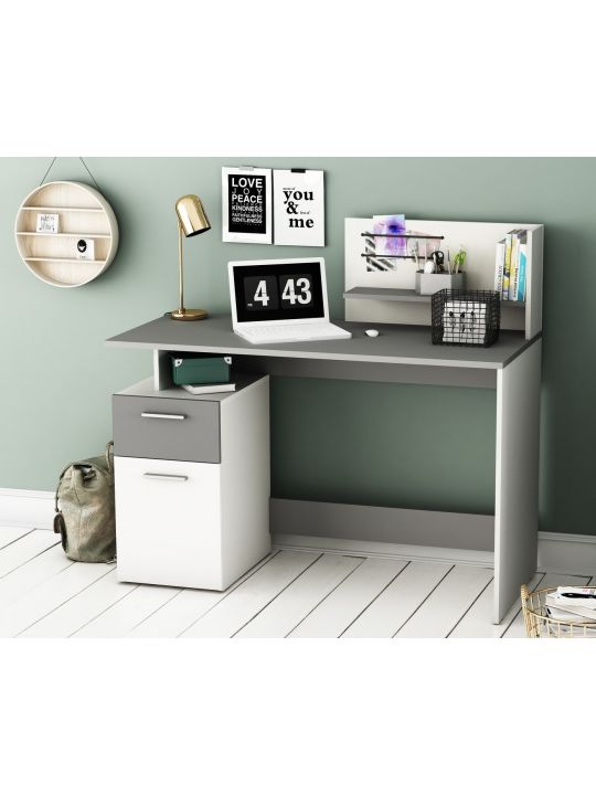 Office table PLATON 182294 white + grey (PLATON 182294)