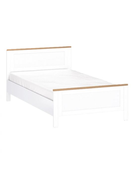 Bed RONCO 4 - 120 white + oak (Lanzette dZ2, color nimfea alba / oak craft gold)