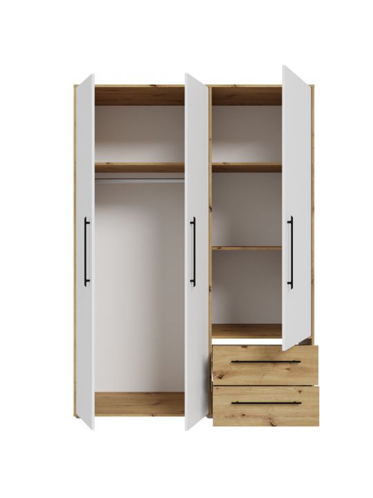 Wardrobe MOKKARIS oak+white MKSS833-C830