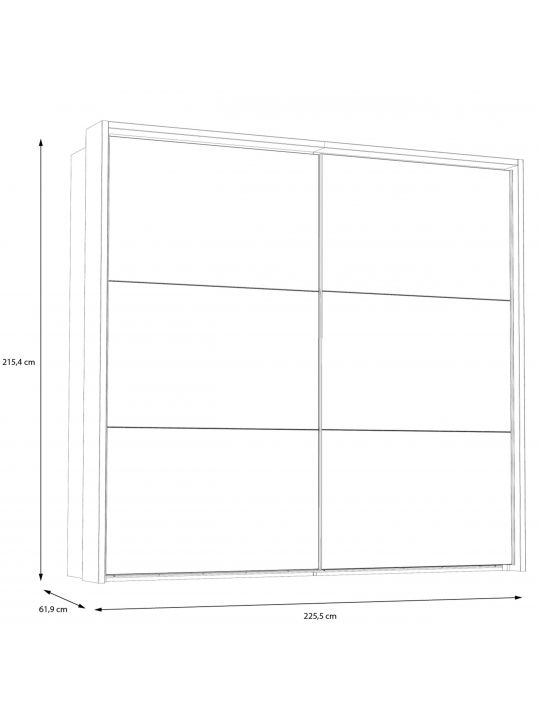 Wardrobe PEMBURY dark oak+grey DLCS92314-M777