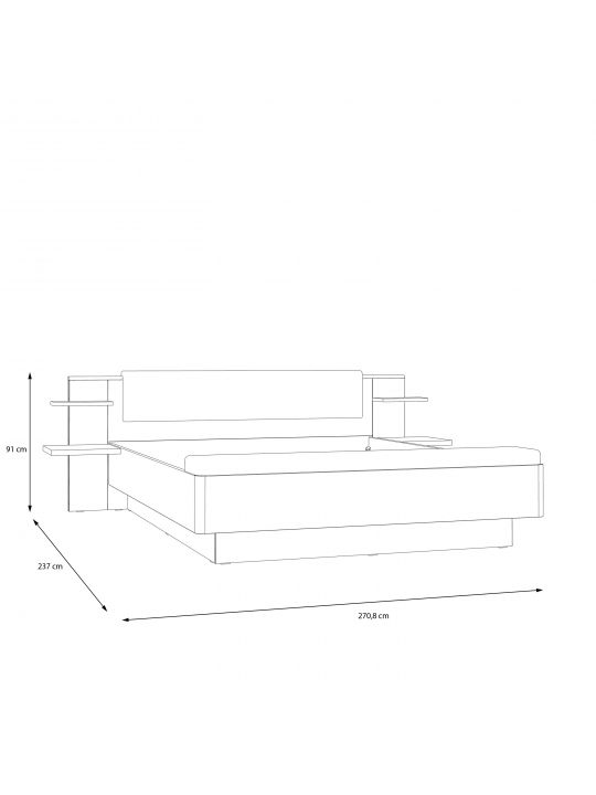 Bed KASURA 180x200 oak+grey KSRL3181-M815