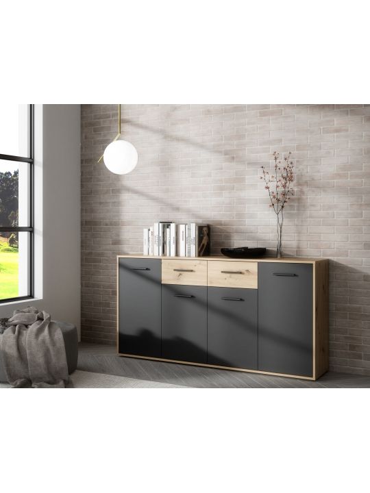 Komoda ANTUZA NTU241-M712 siva + hrast