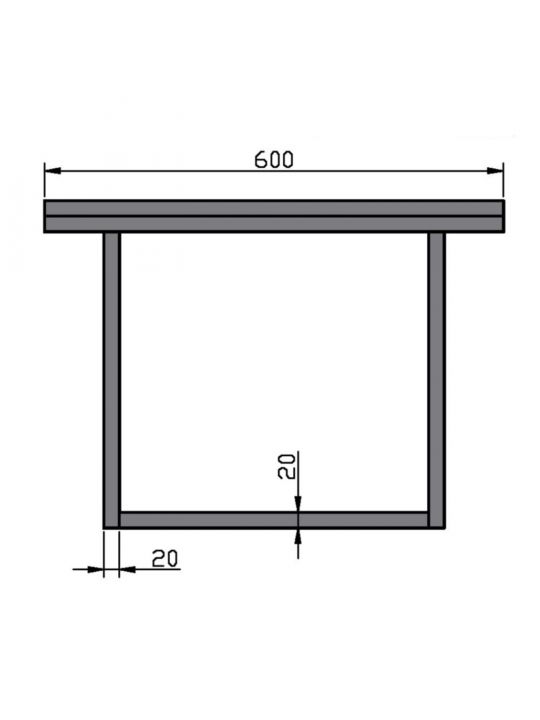 Coffee table CONNECT - leg U 80x20