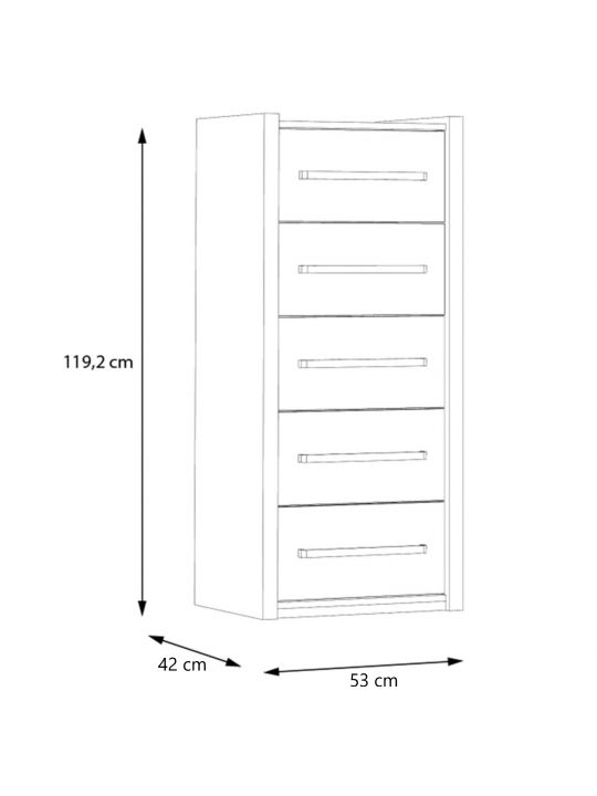 Chest PEMBURY dark oak+grey DLCK217-M777