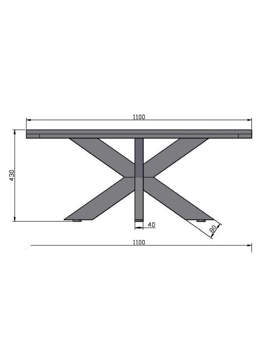 Coffee table CONNECT - leg SPYDER 40x80 Coffee table CONNECT - leg SPYDER 40x80