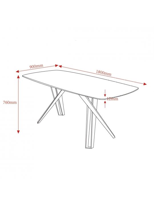 Miza CARACAS 180x90cm hrast MDF
