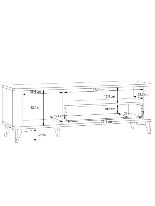 TV Chest FORREST HILLS white+gold FTHT121LB-M841