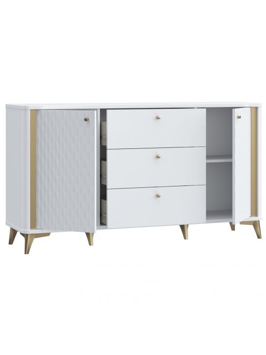 Chest FORREST HILLS white+gold FTHK232B-M841