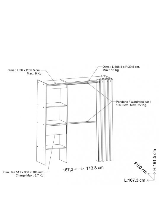 Wardrobe CHICAGO 326842 white (326842)
