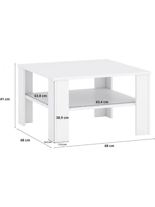 Coffee table VERNIO white (Dabi Coffee table, color white / white)