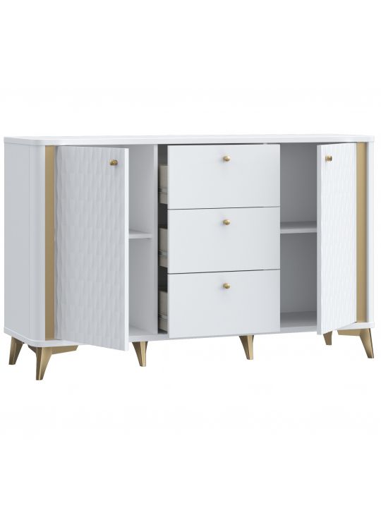 Chest FORREST HILLS white+gold FTHK231B-M841