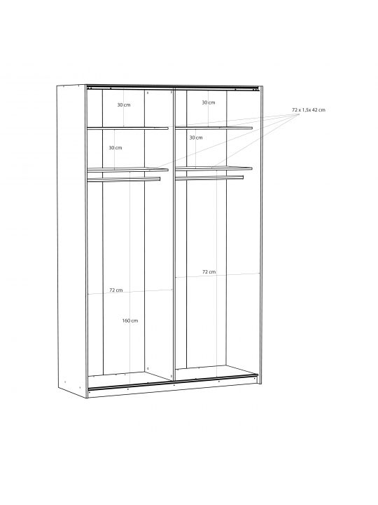 Garderobna omara FITTIO 150 cm