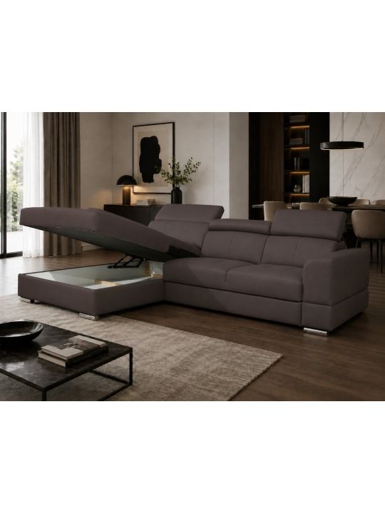 Sedežna garnitura MONTREAL REC 120 (rjava, Leva)