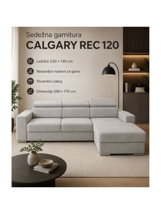 Sedežna garnitura CALGARY REC 120 L zelena