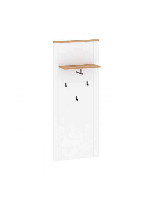 Hall unit TEOLO 5 white + oak (Lanzette Y, color nimfea alba / oak craft gold)